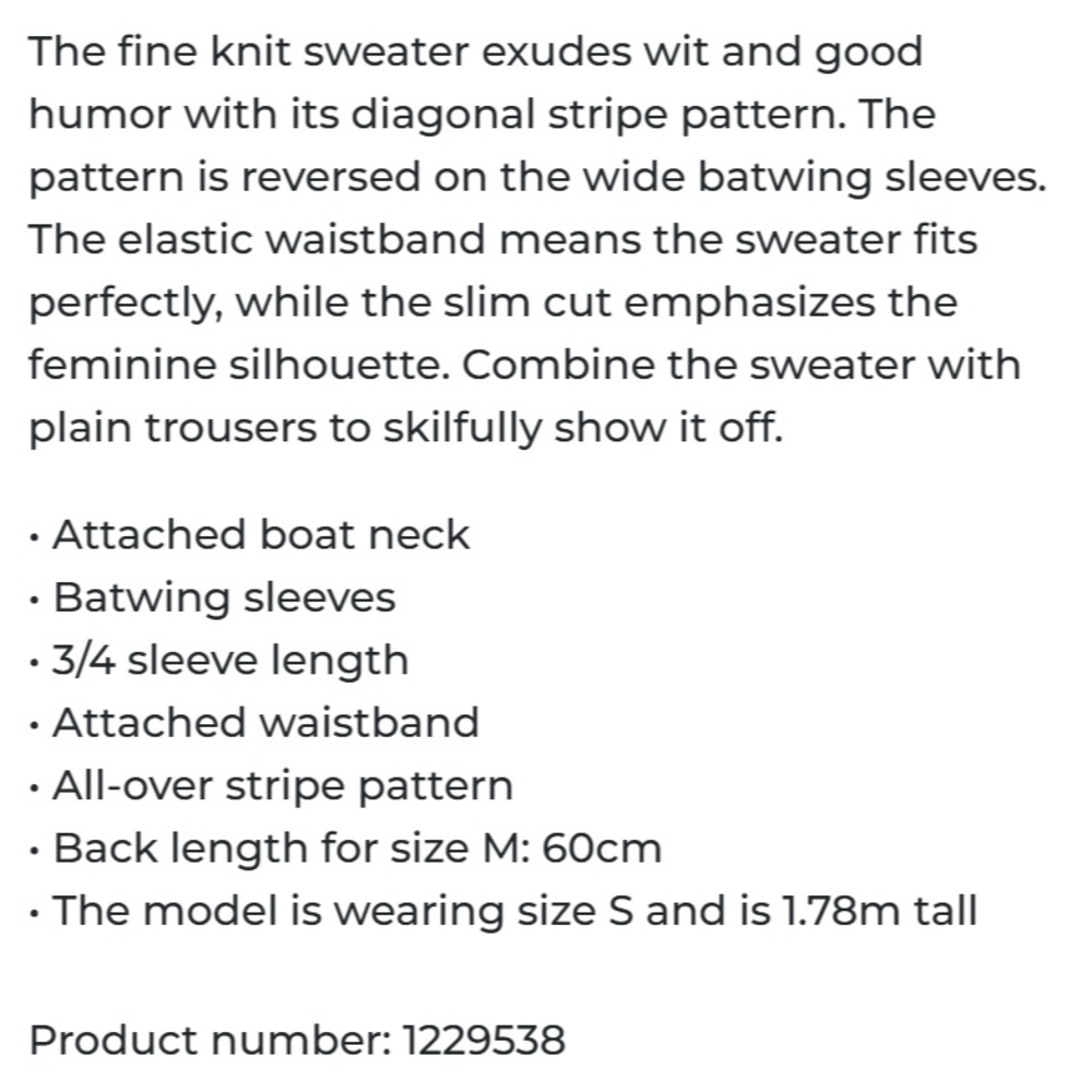 BONITA NWT RARE XXL Striped Fine Knit Pullover Sweater • Germany Exclusive - Picture 8 of 12